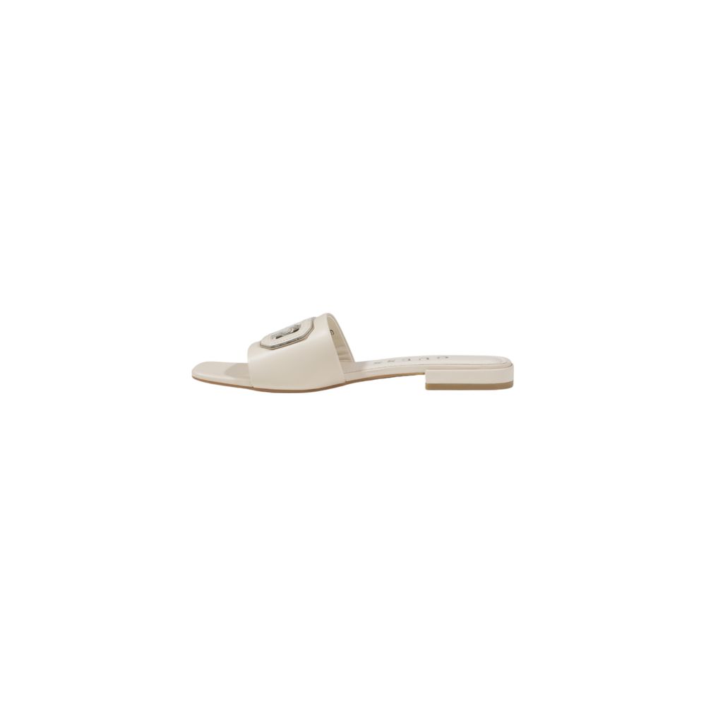 Guess Cremefarbene Leder-Sandale